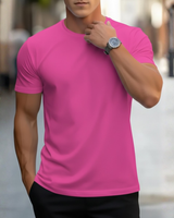 Fabian | Herren Rundhals T-Shirt Slim Fit Kurzarm in Rosa