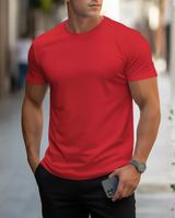 Fabian | Herren Rundhals T-Shirt Slim Fit Kurzarm in Rot
