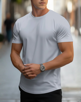 Fabian | Herren Rundhals T-Shirt Slim Fit Kurzarm in Grau