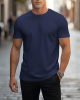 Fabian | Herren Rundhals T-Shirt Slim Fit Kurzarm in Marineblau