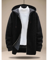Fabio | Damen Strickjacke mit Kragen und Langarm in Schwarz
