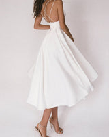 Rosebud | Kleid mit V-Ausschnitt und Trägern in Weiß