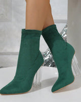 Rosalee | Neu Crystal Heel Stiefel in Dunkelgrün