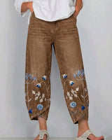 Giada - Bedruckte Relaxed-Fit-Jeans in Braun
