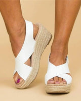 Bequeme orthopädische Keilabsatz Espadrilles Clara in Weiß
