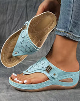 Ysola - Softtouch-Keilsandalen in Hellblau