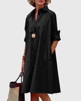 Oshadi - Elegantes Mini Kleid Mit Tasche in Schwarz
