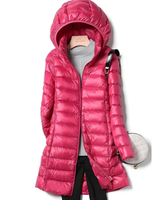 Felina | Damen Steppjacke mit Kapuze, Reißverschluss und langem Design in Dunkelrosa