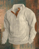 Felix | Herren Retro Pullover mit Knöpfen in Beige