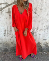 Delilah - Maxikleid in Rot Orange (Fast ausverkauft)