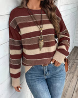 Fadina – Langärmeliger Strickpullover in Rot