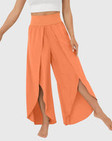 Magdalena | Damen Weit geschnittene Boho-Hose mit Schlitzdesign in Orange
