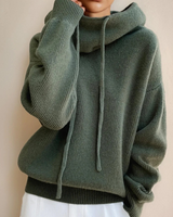 Fina | Damen Hoodie mit Strickmuster und Komfort in Grün