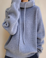 Fina | Damen Hoodie mit Strickmuster und Komfort in Hellblau