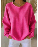 Finja | Damen Oversize Strickpullover in Leuchtendes Pink