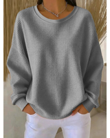 Finja | Damen Oversize Strickpullover in Grau