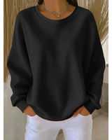 Finja | Damen Oversize Strickpullover in Schwarz