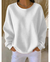 Finja | Damen Oversize Strickpullover in Weiß