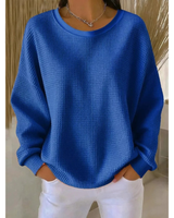 Finja | Damen Oversize Strickpullover in Blau