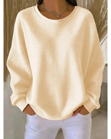 Finja | Damen Oversize Strickpullover in Aprikose