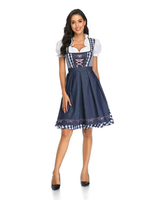Fiona | Damen Kariertes Oktoberfest Dirndl mit Karomuster in Blau