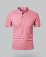 Fionn | Herren Poloshirt mit Stehkragen Kurzarm in Rosa