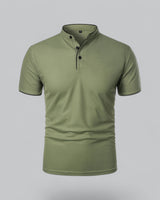 Fionn | Herren Poloshirt mit Stehkragen Kurzarm in Grün