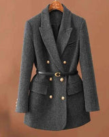 Fischgrat Blazer Damen in Grau
