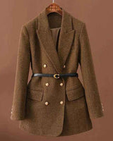 Fischgrat Blazer Damen in Braun