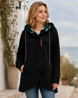 Florentine | Damen Wasserdichte Jacke Mit Kapuze Und Schutz Vor Regen in Schwarz