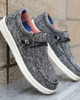Sebastian | Flache Sohle Elastische Schnürung Loafer in Grau