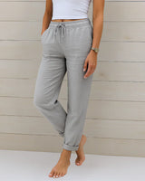 Ellaine | Damen Leinen Stretchhose Elegant Komfort Sommer in Grau