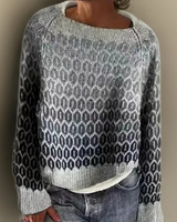 Franziska | Damen Grau Langarm Strickpullover in Grau