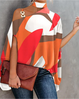 Frederika | Damen Asymmetrische Schulterfreie Bluse in Orange