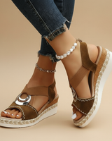 Myla | Elegante Plateausandale für Damen in Braun (Fast ausverkauft)
