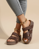 Ava | Bequeme orthopädische Sandale für Damen in Braun