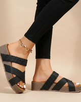Ava | Bequeme orthopädische Sandale für Damen in Schwarz