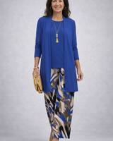 Fleurette | Elegantes 3-teiliges Casual-Set in Blau