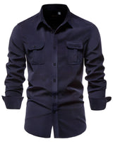 Freizeithemd Kurzarm Herren Slim Fit in Marineblau