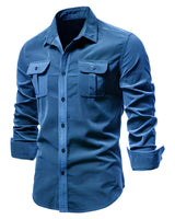 Freizeithemd Kurzarm Herren Slim Fit in Blau