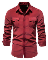 Freizeithemd Kurzarm Herren Slim Fit in Rot
