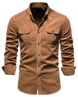 Freizeithemd Kurzarm Herren Slim Fit in Braun