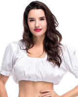 Freya | Damen Weiße Oktoberfest Dirndlbluse mit Puffärmeln in Weib