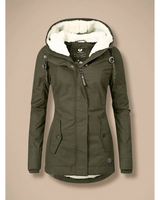 Frieda | Damen Wasserdichte Winterjacke mit Kapuze und Reißverschluss in Grün