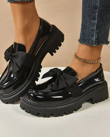 Eliza – Glänzende Plateau-Loafer in Glänzendes Schwarz
