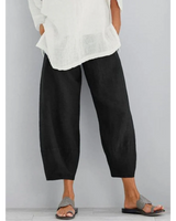 Galina | Damen Haremshose Weite Pumphose Elastischer Bund in Schwarz
