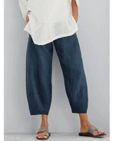 Galina | Damen Haremshose Weite Pumphose Elastischer Bund in Blau