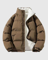 Gefütterte Fleecejacke in Braun