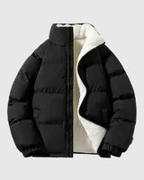 Gefütterte Fleecejacke in Schwarz