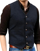 Georg | Herren Moderne Trachtenweste in Navy Blau